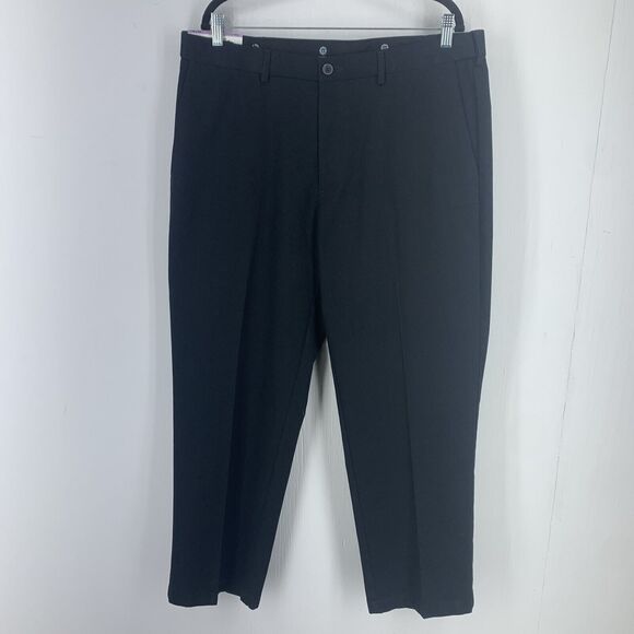 Haggar Other - Haggar 38x30 Classic‎ Fit Pants Black Khaki Chino No Iron Expandable Waist NEW